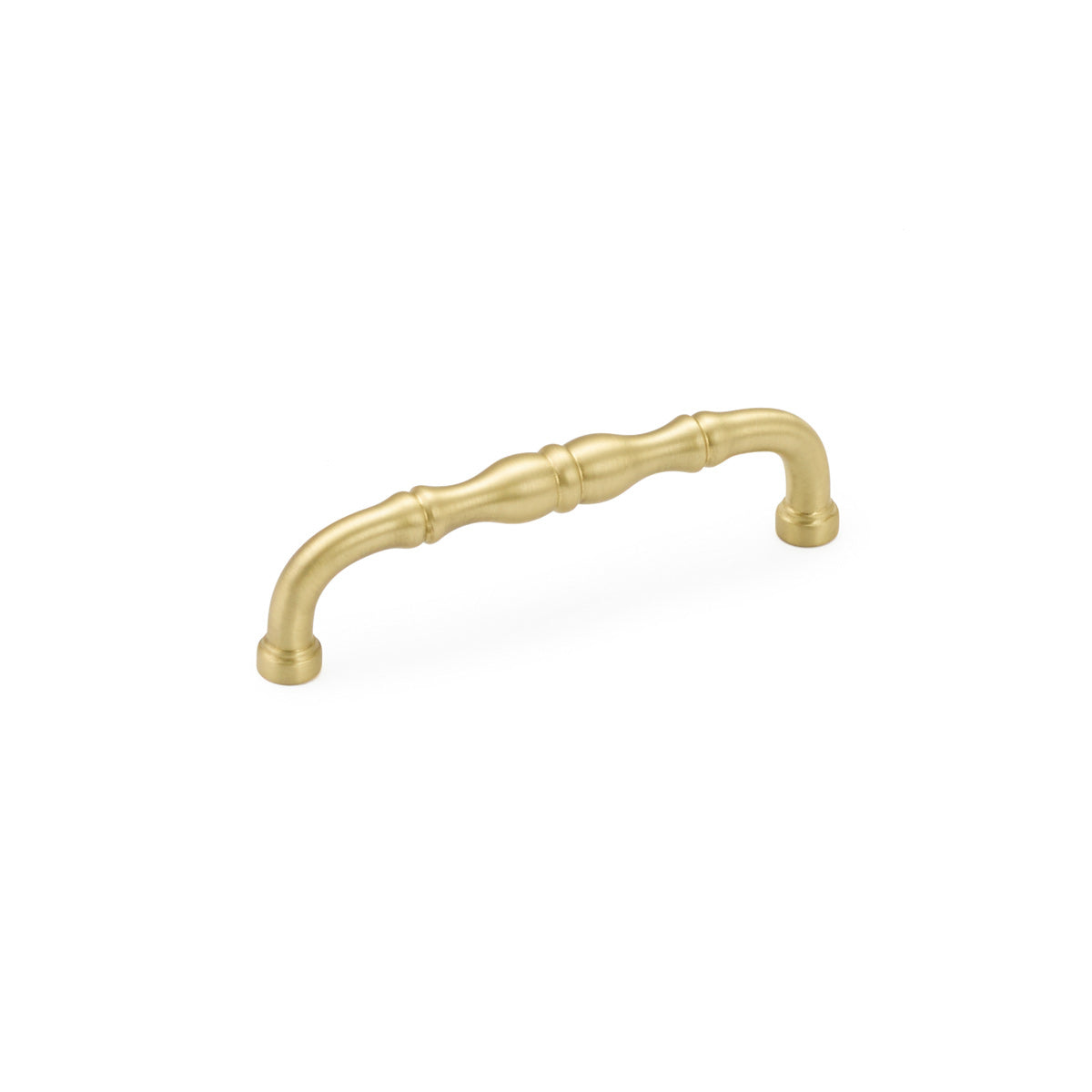 Schaub Colonial, Pull, Satin Brass, 4" cc Schaub Hentell Schaub