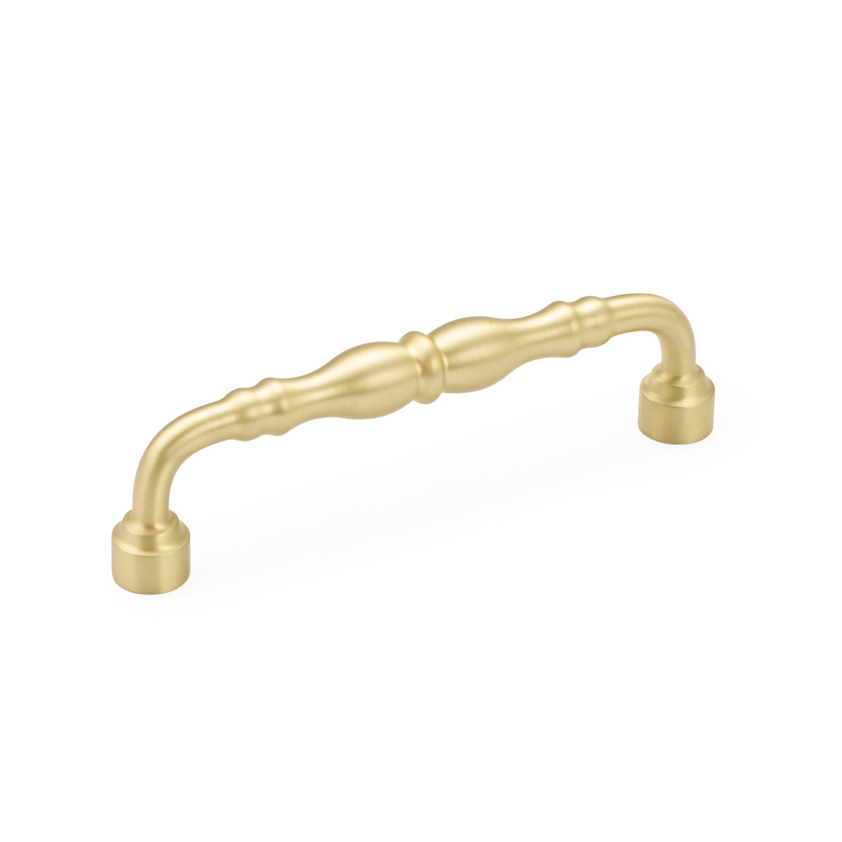 Schaub Colonial, Pull, Satin Brass, 6" cc Schaub Hentell Schaub