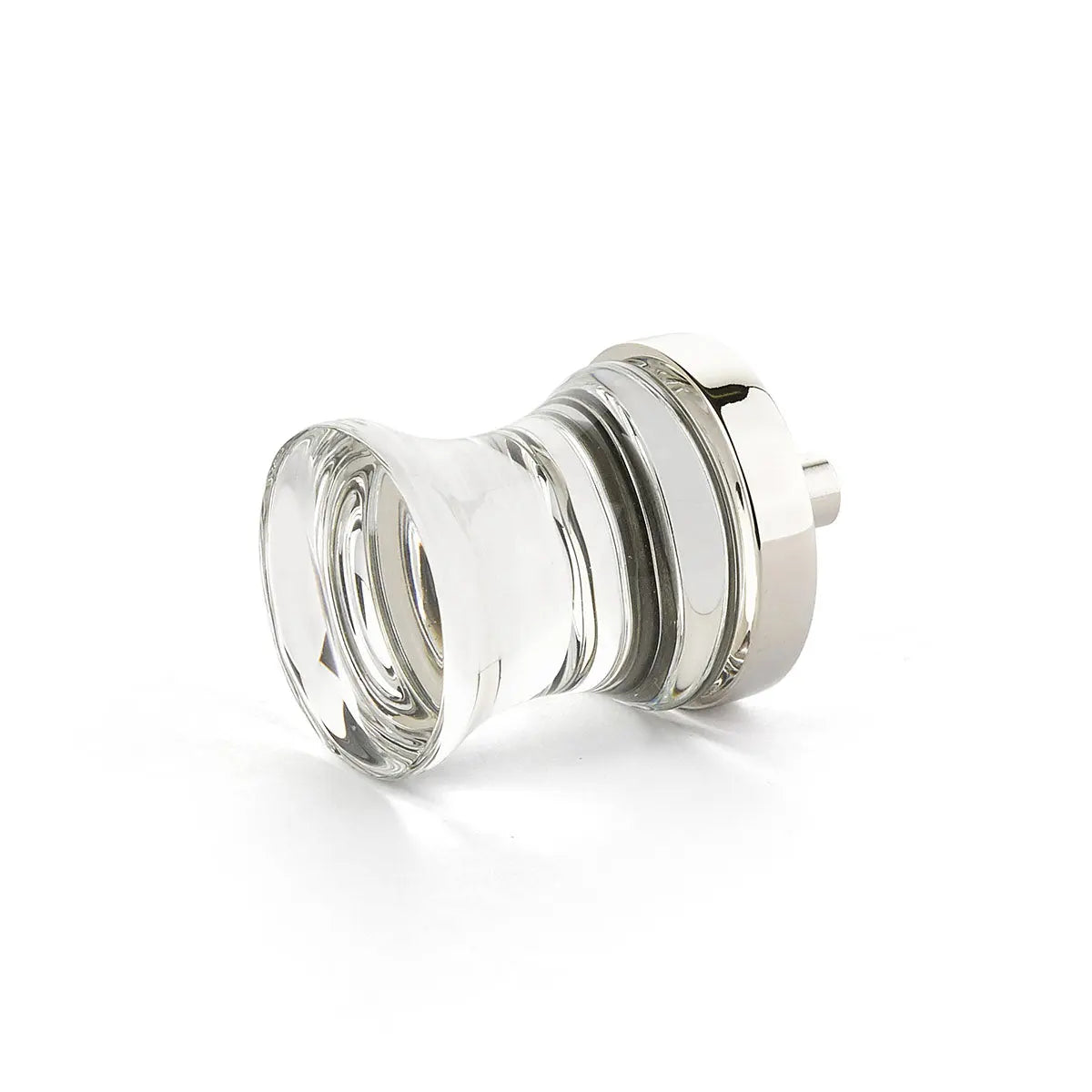 Schaub City Lights, Knob, Clear, Concave Glass, Polished Nickel base Schaub Hentell Schaub