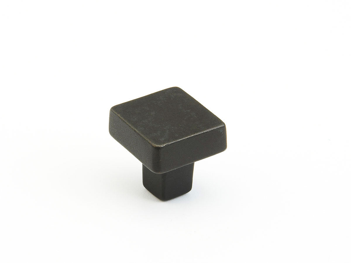 Schaub Vinci, Knob, Square, Black Bronze, 1-1/4" dia Schaub Hentell Schaub