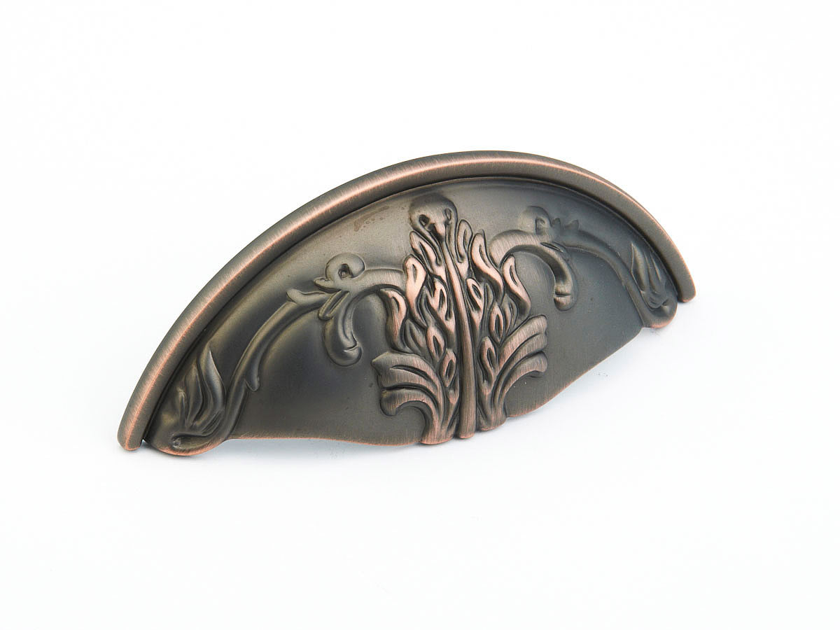 Schaub Corinthian, Cup Pull, Michelangelo Bronze, 3" cc Schaub Hentell Schaub