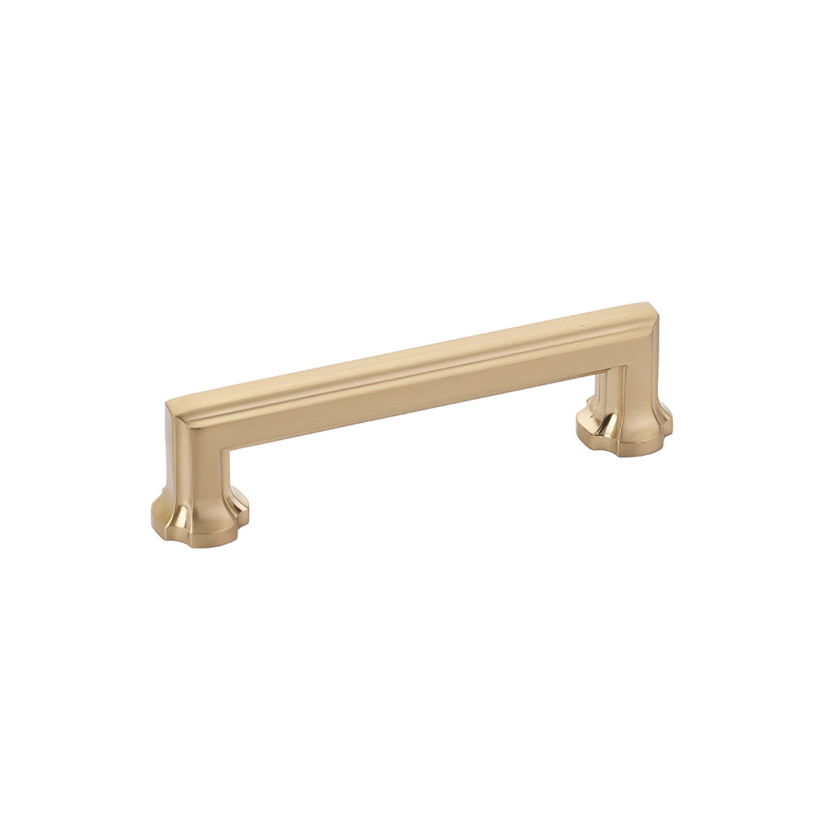 Schaub Empire, Pull, Signature Satin Brass, 4" cc Schaub Hentell Schaub