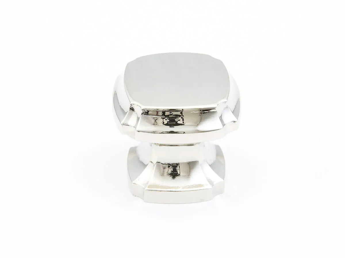 Schaub Empire, Knob, Square, Polished Nickel, 1-3/8" dia Schaub Hentell Schaub