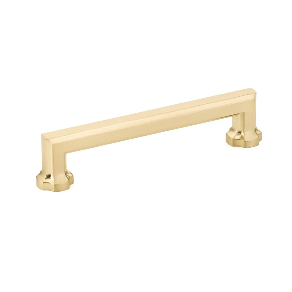 Schaub Empire, Pull, 5" cc, Signature Satin Brass Schaub Hentell Schaub