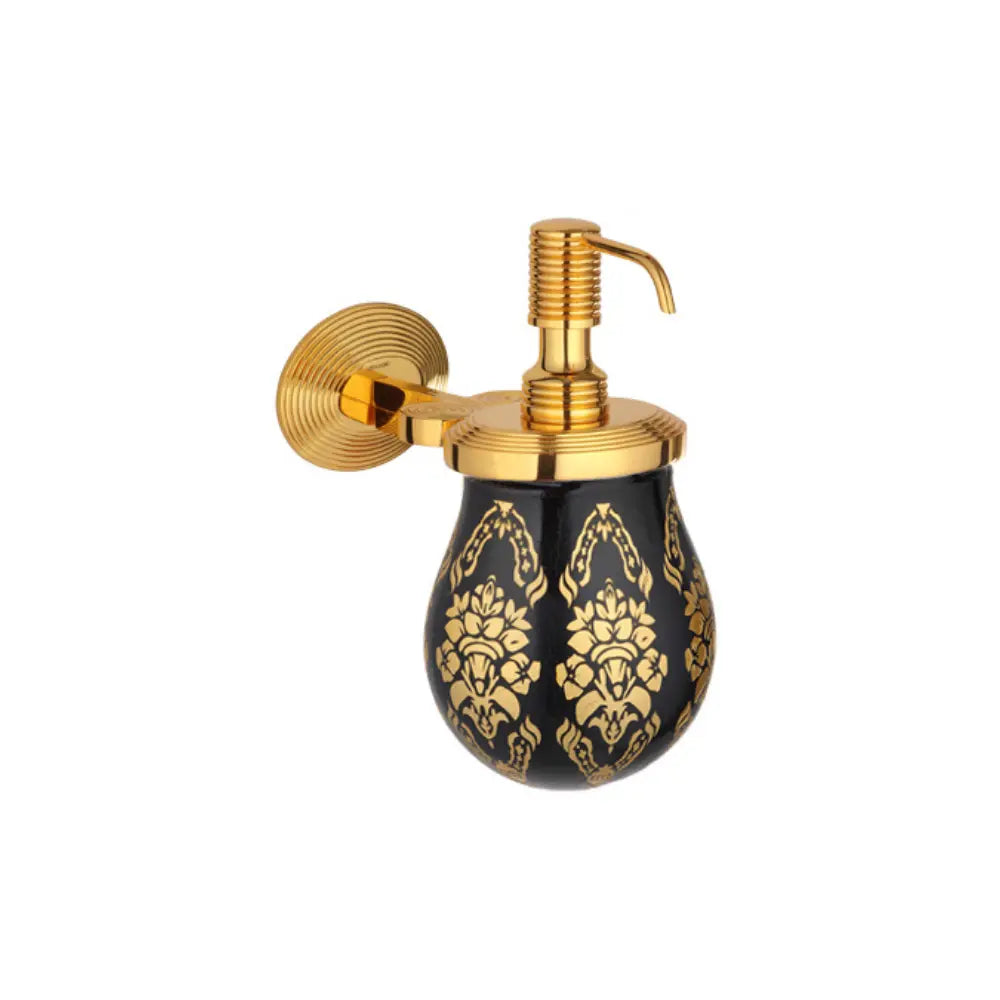 Vista D'oro Bub Wall-Mounted Soap Dispenser-Black Glass - Hentell