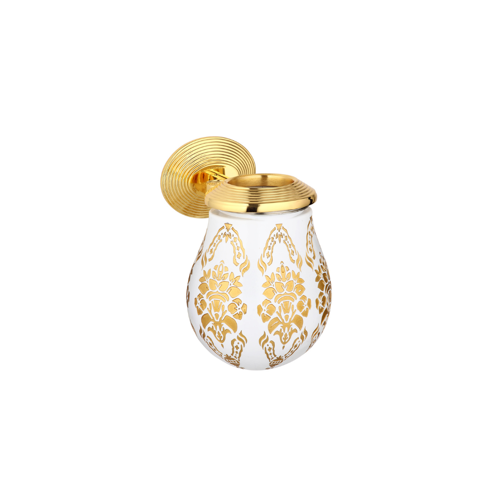 Vista D'oro Bub Wall-Mounted Toothbrush Holder-White Glass - Hentell