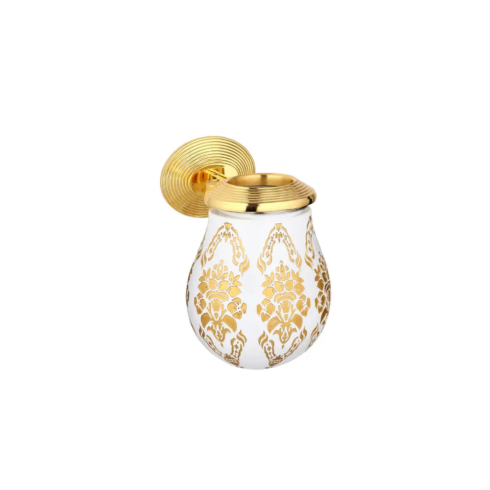 Vista D'oro Bub Wall-Mounted Toothbrush Holder-White Glass - Hentell