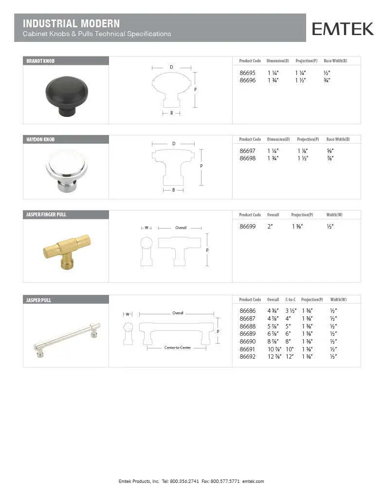 Emtek Haydon Cabinet Knob - Hentell