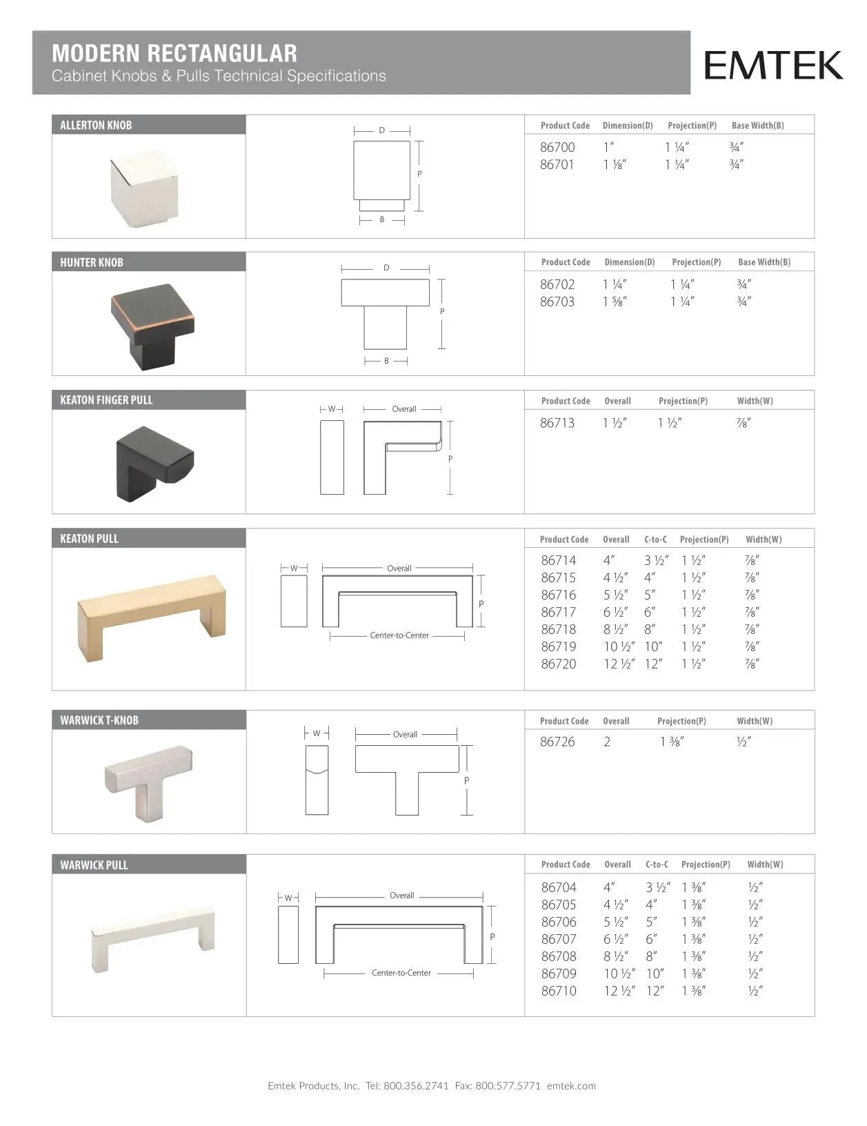 Emtek Keaton Cabinet Pull - Hentell