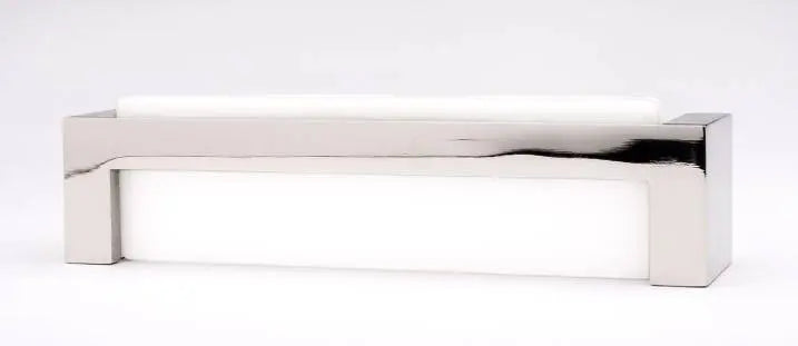 Skyline white pull with polished nickel base