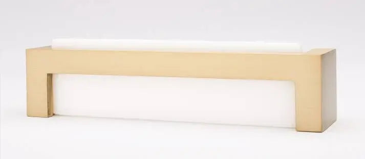 Skyline white pull with satin brass base