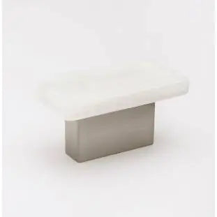 Skyline white knob with satin nickel base