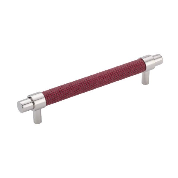 Tanners Craft Leather Accented Round Appliance Pull with straight posts