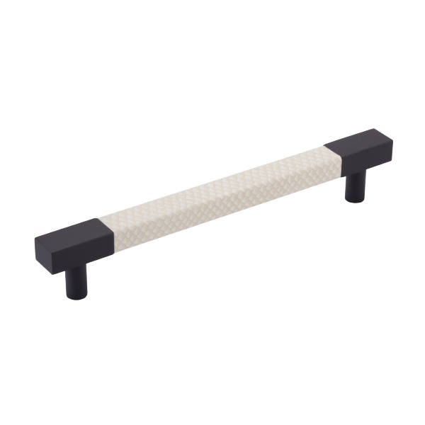 Tanners Craft Leather Accented Cabinet Pull with straight posts