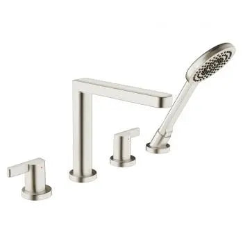 Edge 4-hole roman tub trim kit, brushed nickel