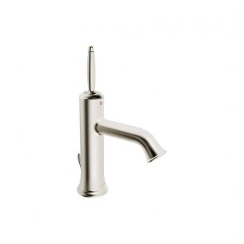 Classic one-hole single-lever joystick basin mixer, brushed nickel