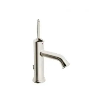 Classic one-hole single-lever joystick basin mixer, brushed nickel