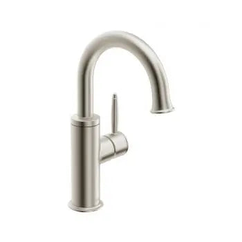 Classic single-hole side-lever basin mixer, brushed nickel