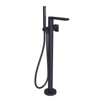 Strata free standing mixer for tub, matte black