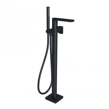 Strata X free standing mixer for tub, matte black