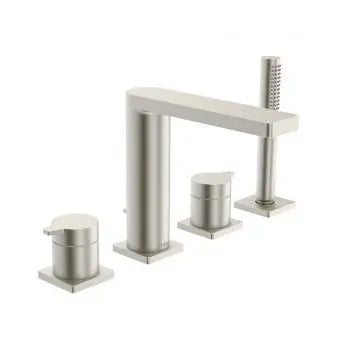 Riva X 4-hole roman tub trim kit, brushed nickel