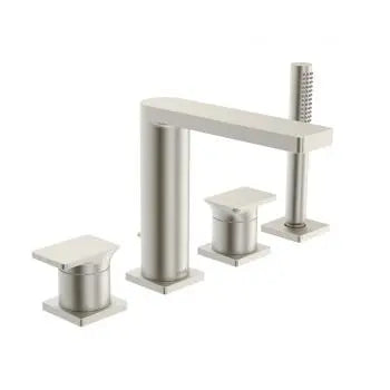 Strata X 4-hole roman tub trim kit, brushed nickel