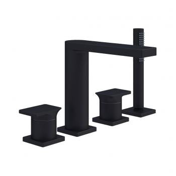 Strata X 4-hole roman tub trim kit, matte black
