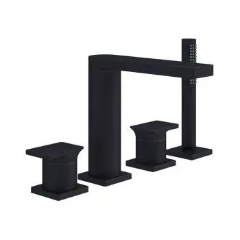 Strata X 4-hole roman tub trim kit, matte black