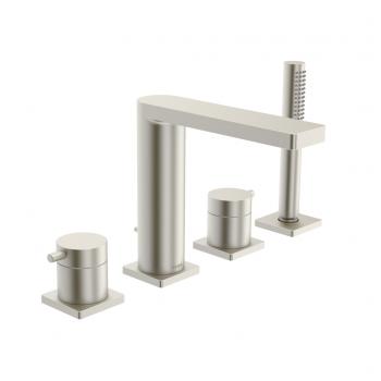 Lana X 4-hole roman tub trim kit, brushed nickel
