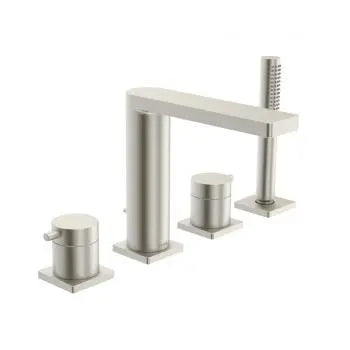 Lana X 4-hole roman tub trim kit, brushed nickel