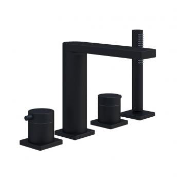 Lana X 4-hole roman tub trim kit, matte black