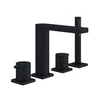 Lana X 4-hole roman tub trim kit, matte black