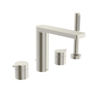 Riva 4-hole roman tub trim kit, brushed nickel