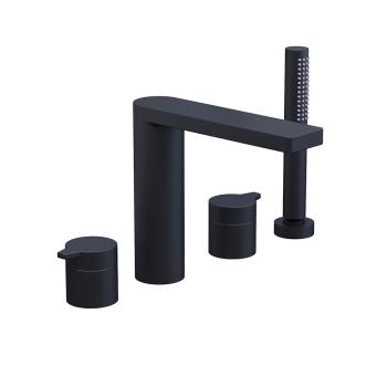 Riva 4-hole roman tub trim kit, matte black