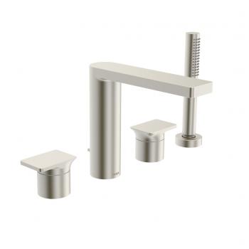Strata 4-hole roman tub trim kit, brushed nickel