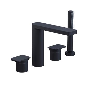 Strata 4-hole roman tub trim kit, matte black