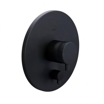 Lana pressure balance valve trim kit, with manual diverter, matte black