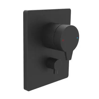 Riva X pressure balance valve trim kit, with manual diverter, matte black