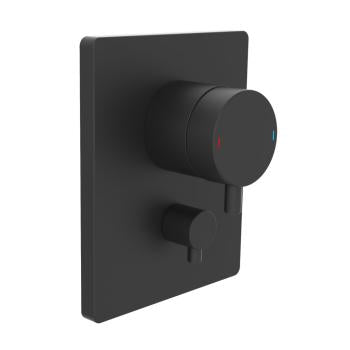 Lana X pressure balance valve trim kit, with manual diverter, matte black