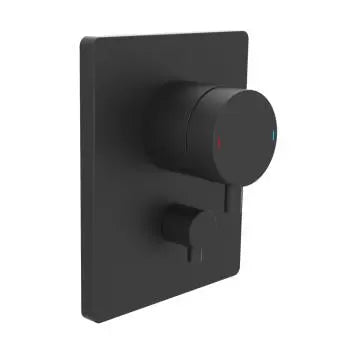 Lana X pressure balance valve trim kit, with manual diverter, matte black
