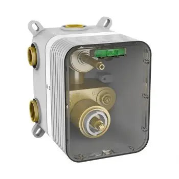 thermostatic valve (eurotherm) with integrated stop, volume control and manual diverter