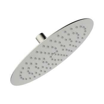 flat shower head, 10", brushed nickel