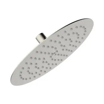 flat shower head, 10", brushed nickel