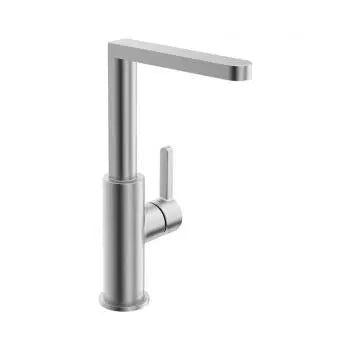 Edge single-lever kitchen prep faucet, with swivel spout, stainless steel finish