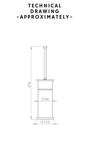 Vista D'oro Wee White Glass Toilet Brush - Hentell