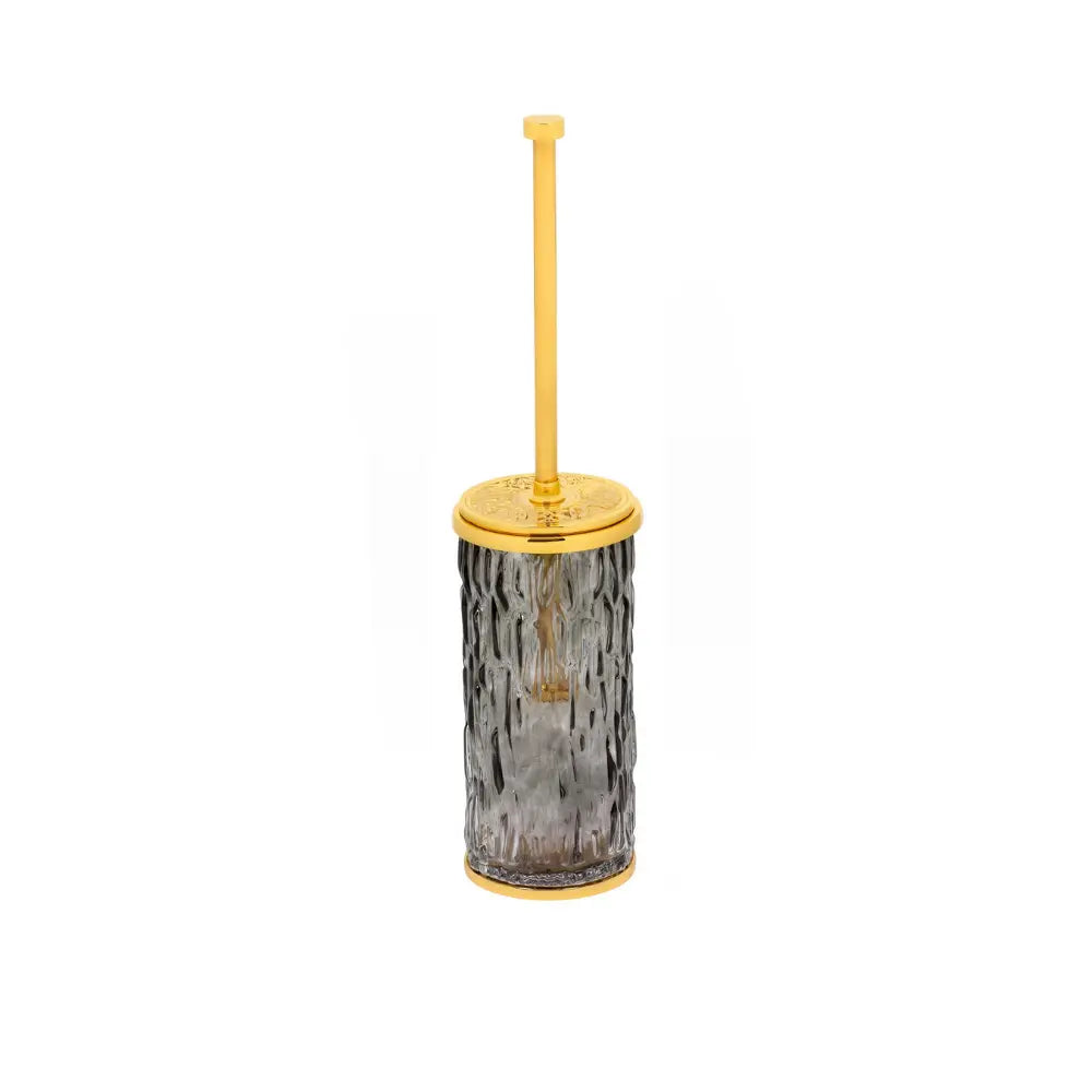 Vista D'oro Wee Black Glass Toilet Brush - Patterned - Hentell
