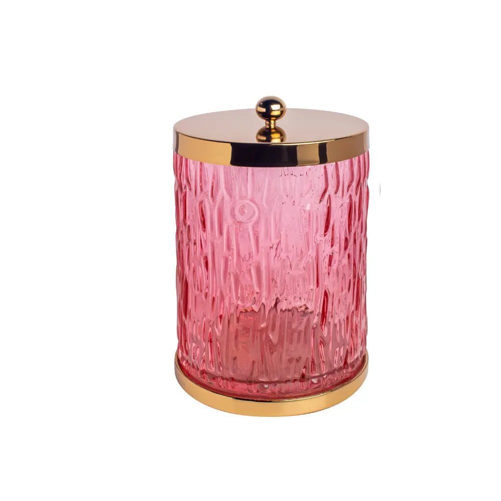 Vista D'oro Wee Pink Glass Waste Bin - Hentell