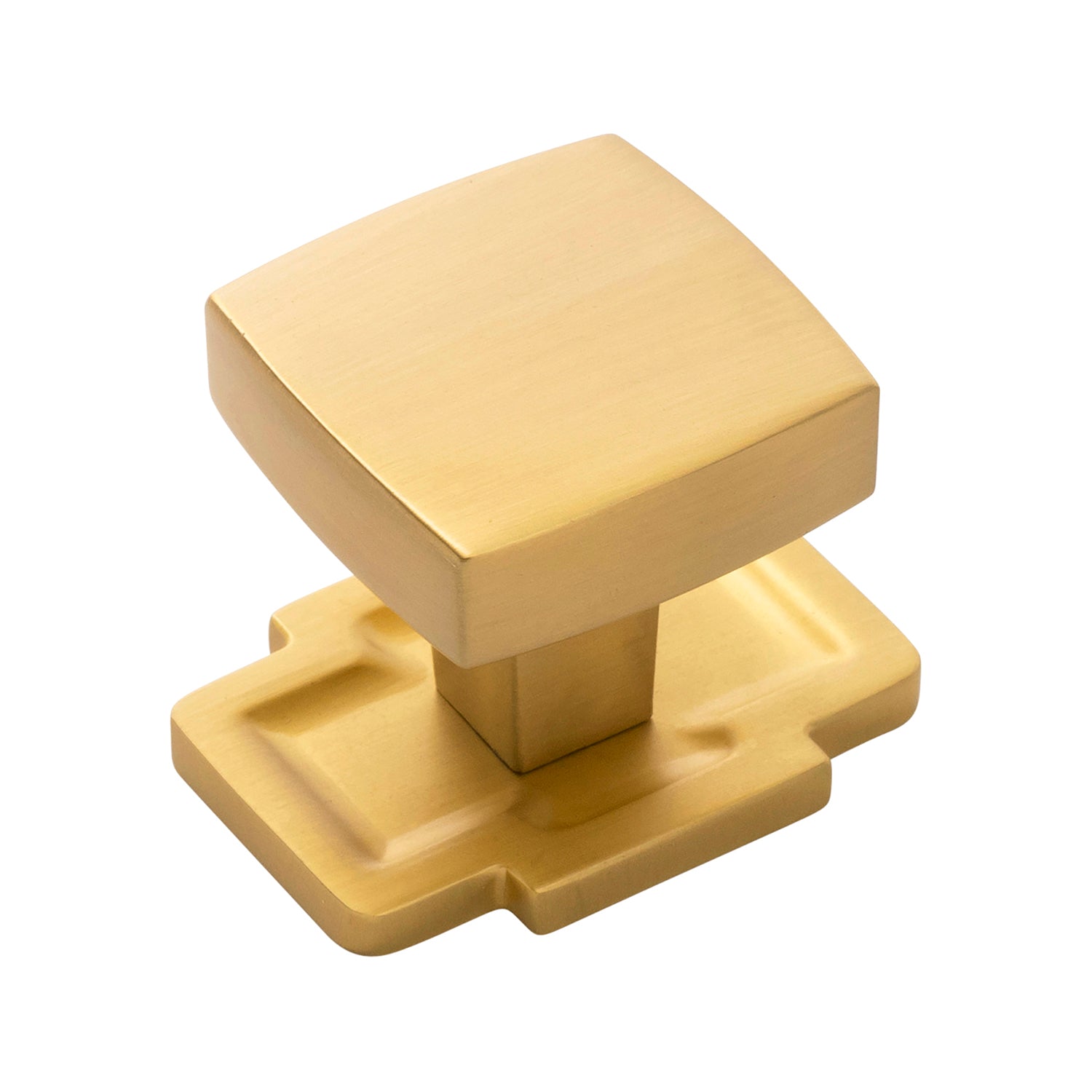 Belwith Keeler 1-1/4 Inch Square Coventry Square Knob - Brushed Golden Brass