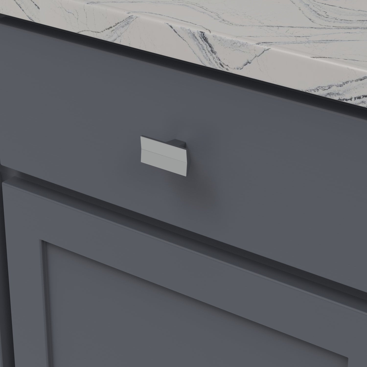 Belwith Keeler 2 Inch x 1 Inch Avenue Rectangular Knob - Chrome