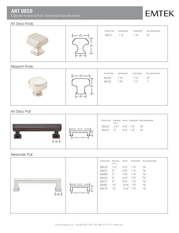 Emtek Alexander Cabinet Pull - Hentell